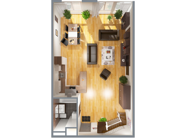 ЖК iHome: планировка 3-комнатной квартиры 109 м²