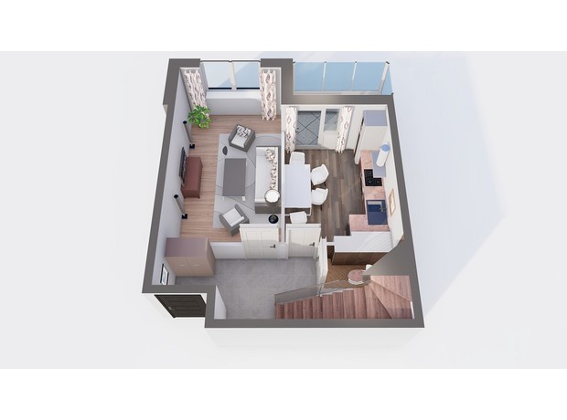 ЖК Orange Park: планування 2-кімнатної квартири 75.03 м²