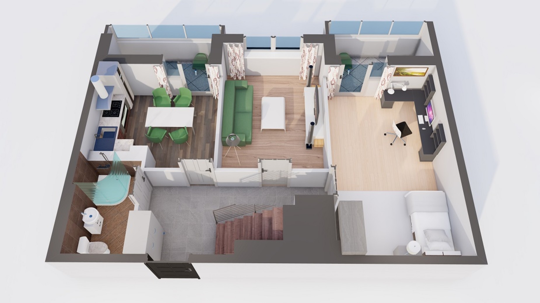 Планування багато­рівневої квартири в ЖК Orange Park 90.36 м², фото 424053