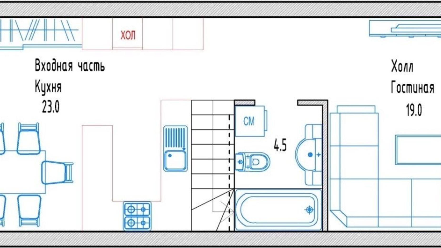 Планування таунхауса в Таунхаус Clever 130 м², фото 424811