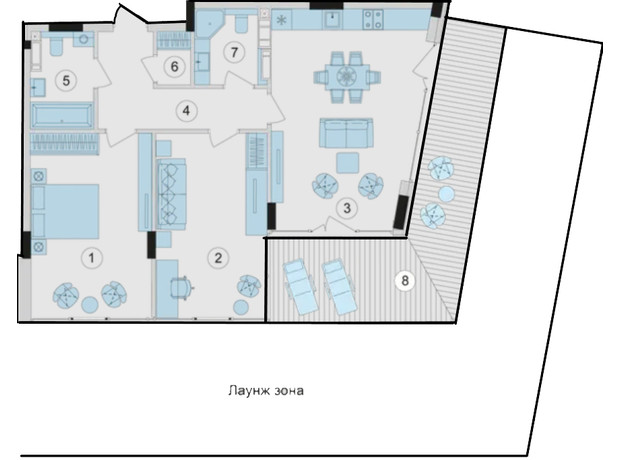 ЖК Park Lake City Vita: планировка 2-комнатной квартиры 91.49 м²