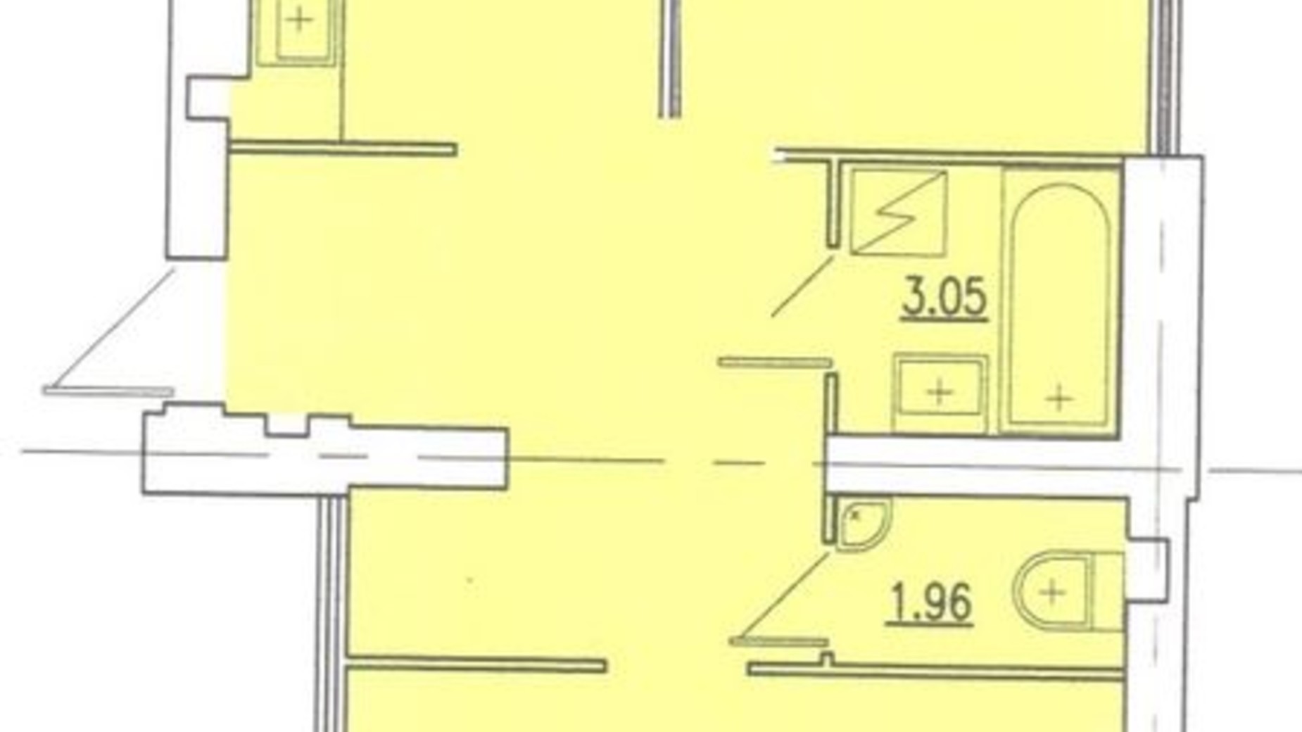 Планировка 2-комнатной квартиры в ЖК ул. Самборская, 128/1 61.89 м², фото 426184