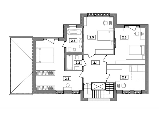 КГ LakeWood 2: планировка 4-комнатной квартиры 244 м²