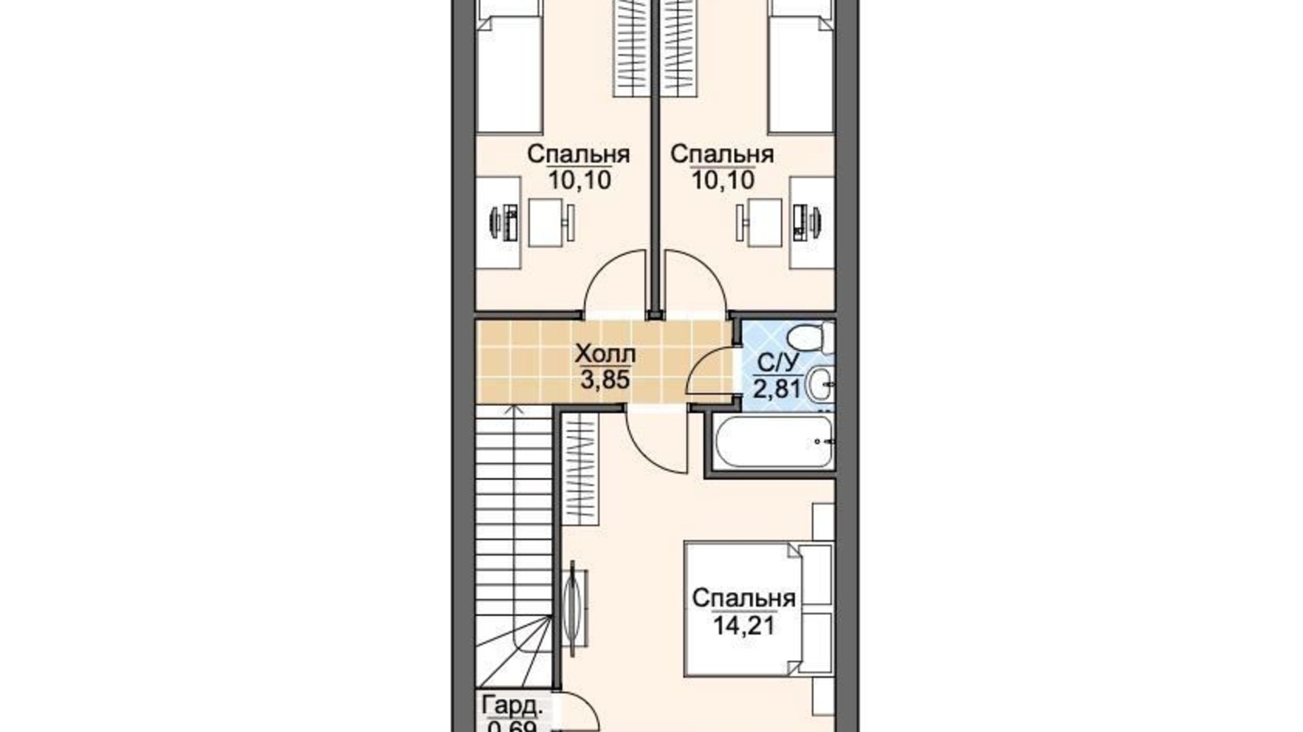 Планування котеджу в КМ Smart Country House 2 83 м², фото 427382