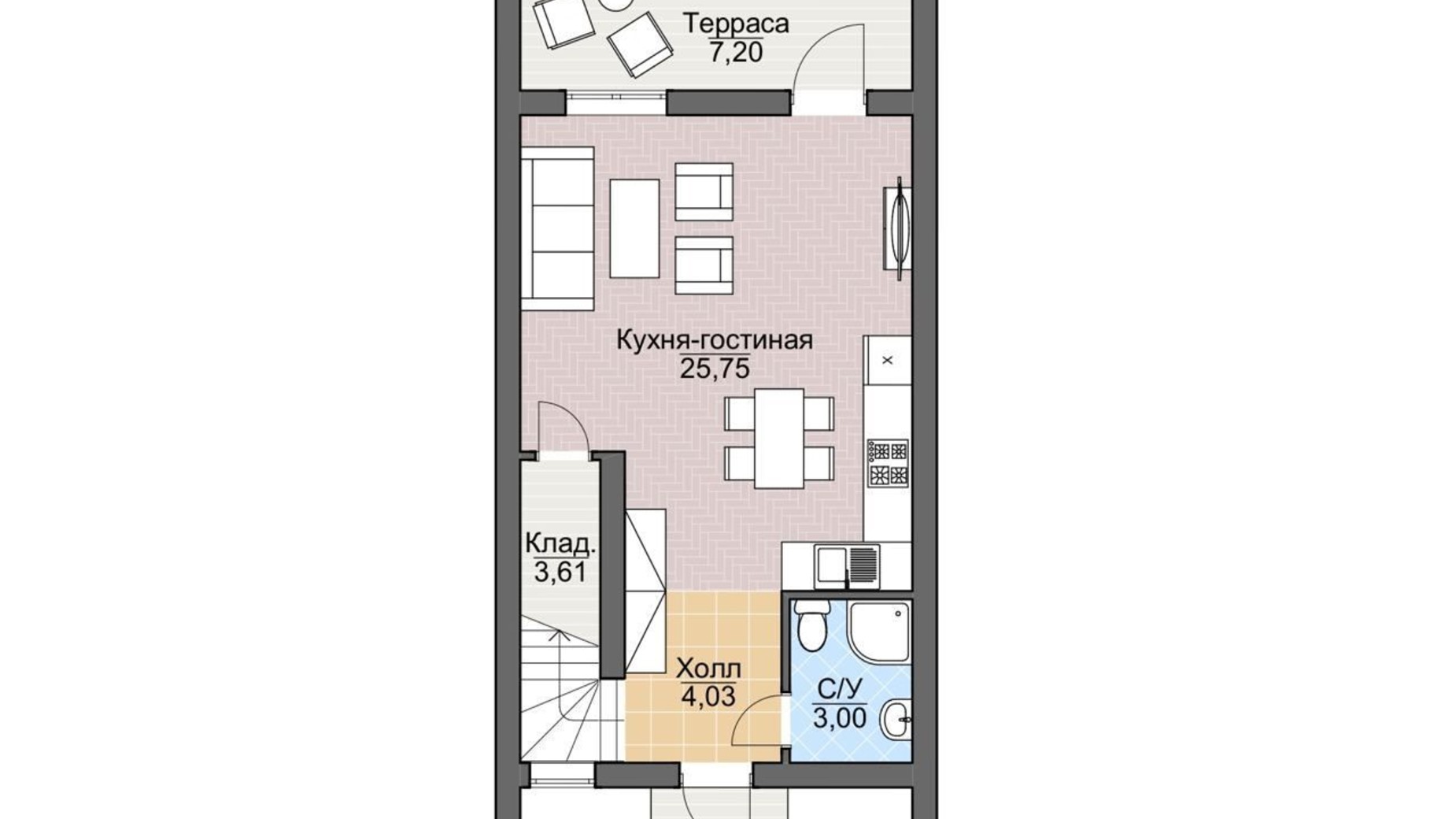 Планування котеджу в КМ Smart Country House 2 83 м², фото 427383