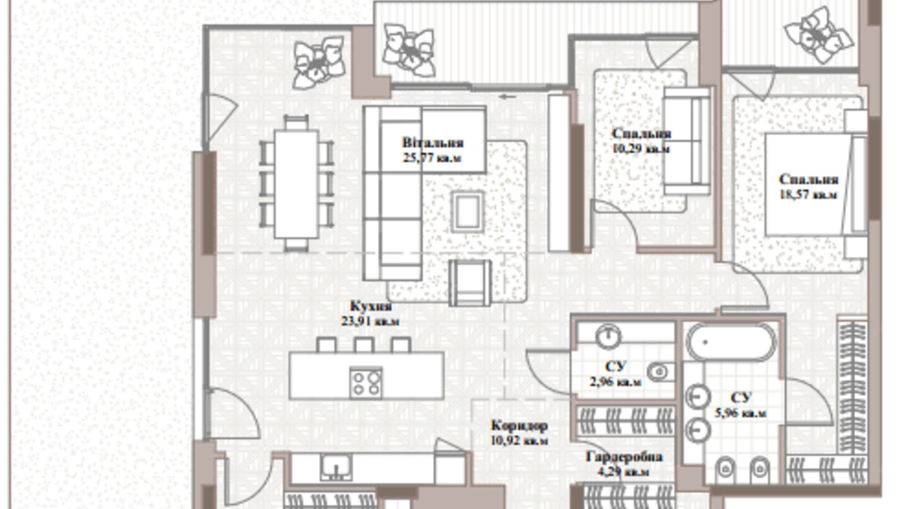 Планировка 4-комнатной квартиры в ЖК Park Lake City Vita 165.6 м², фото 427695