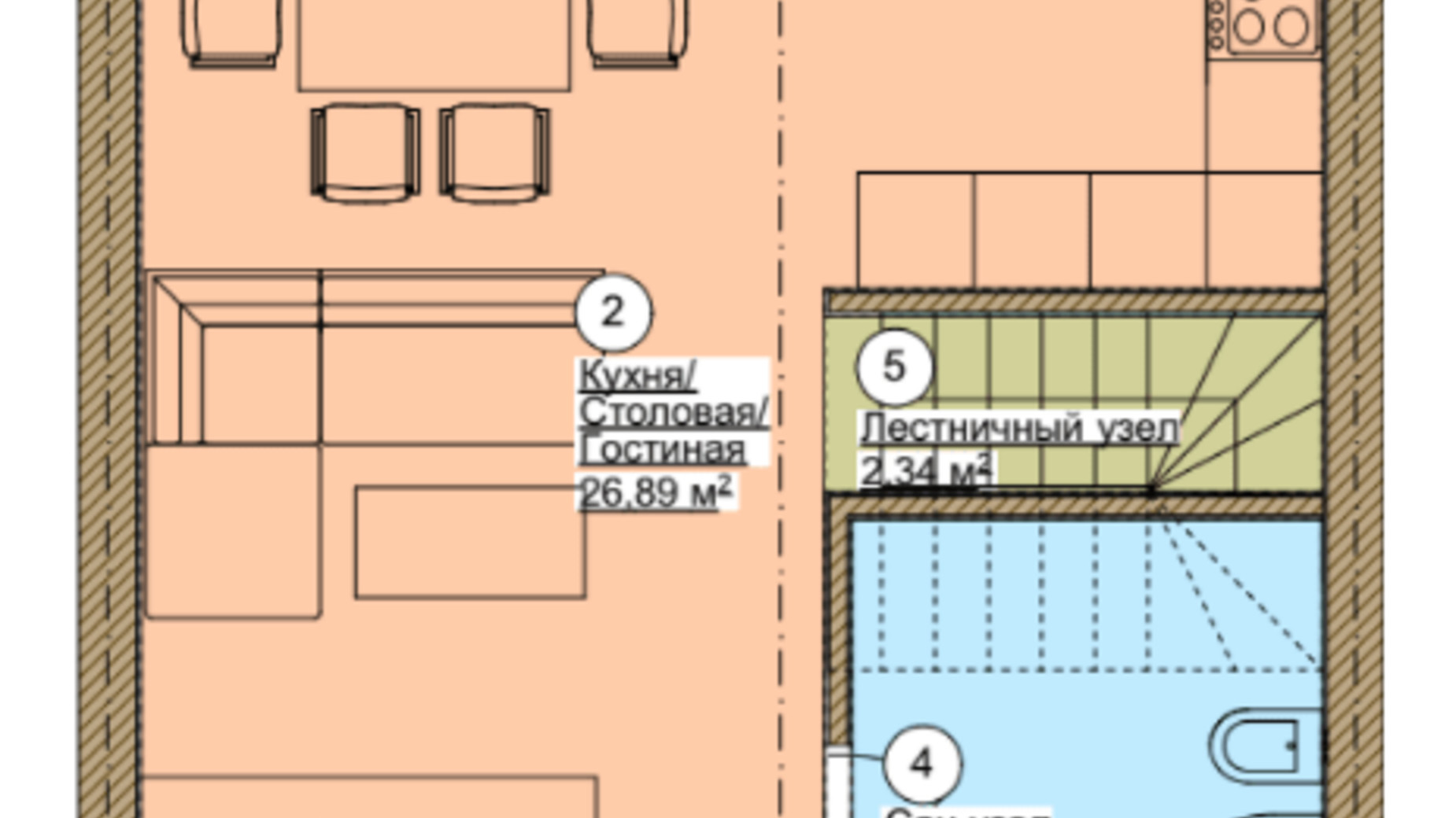 Планування таунхауса в Таунхаус Freya 94 м², фото 429058