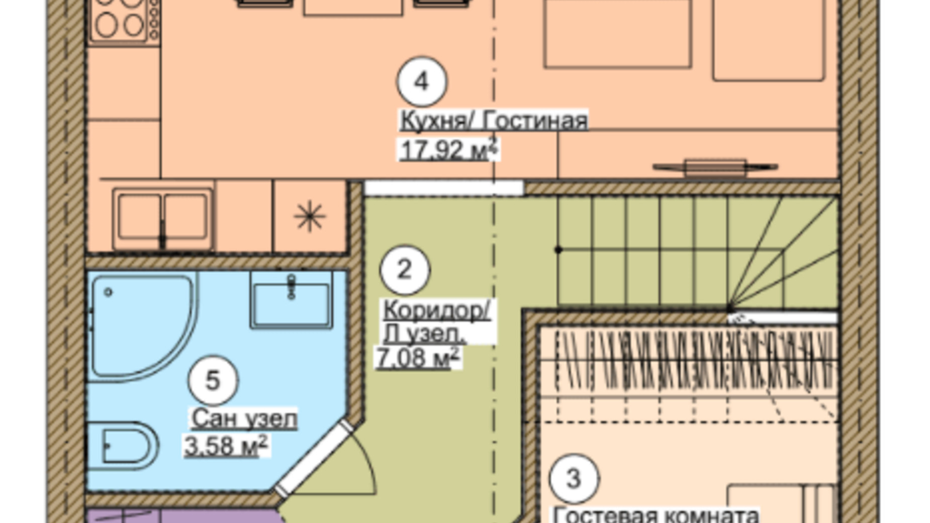 Планування таунхауса в Таунхаус Freya 102 м², фото 429063