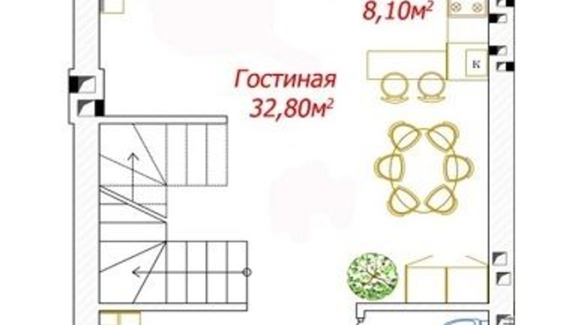 Планировка таунхауса в Танхаус Новая Конча-Заспа 140.3 м², фото 429806