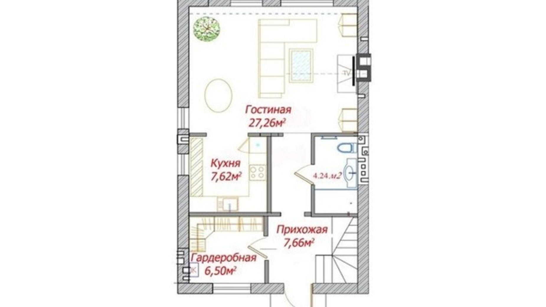 Планування таунхауса в Танхаус Нова Конча-Заспа 161.4 м², фото 429818