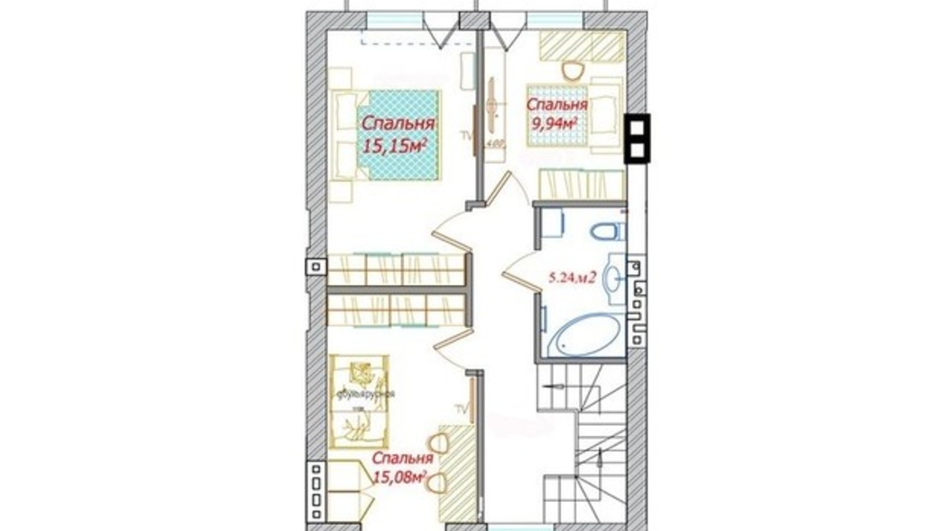 Планування таунхауса в Танхаус Нова Конча-Заспа 161.4 м², фото 429820