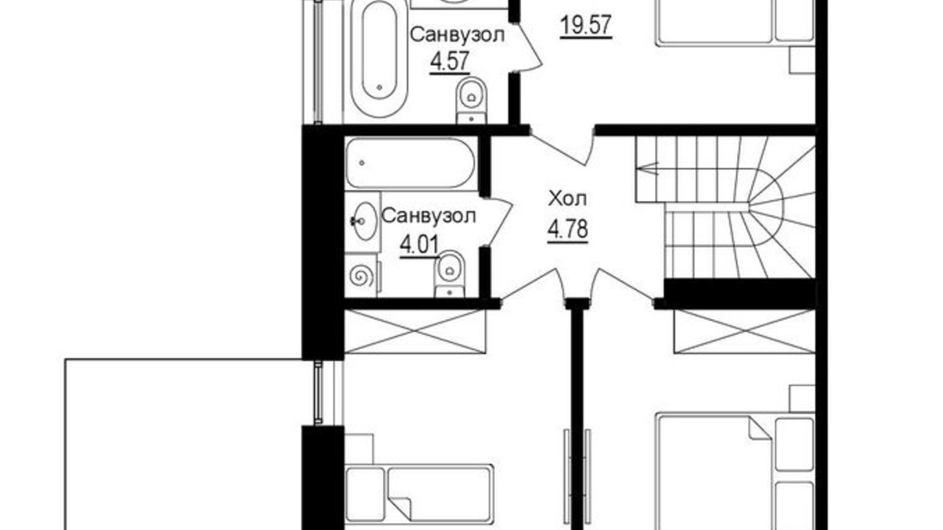 Планировка дуплекса в КГ Toscana House 2 152.5 м², фото 430720