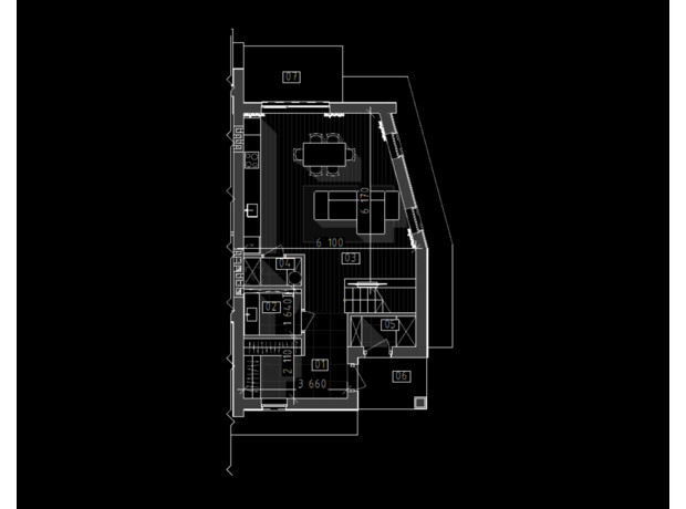 КМ Red Wood: планування 3-кімнатної квартири 114.59 м²