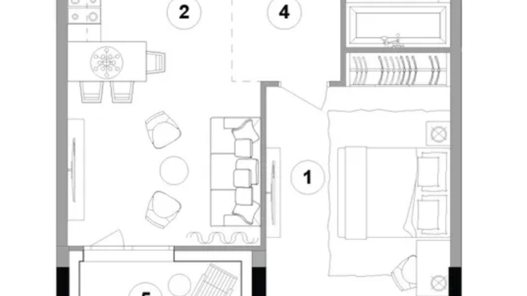 Планировка 1-комнатной квартиры в ЖК Lucky Land 49.84 м², фото 434179