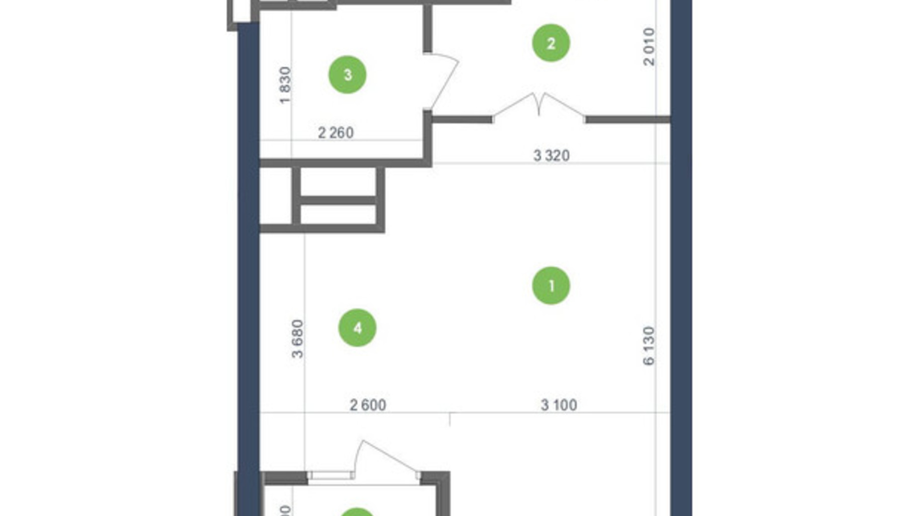 Планировка 1-комнатной квартиры в ЖК Метрополис 44.91 м², фото 434436