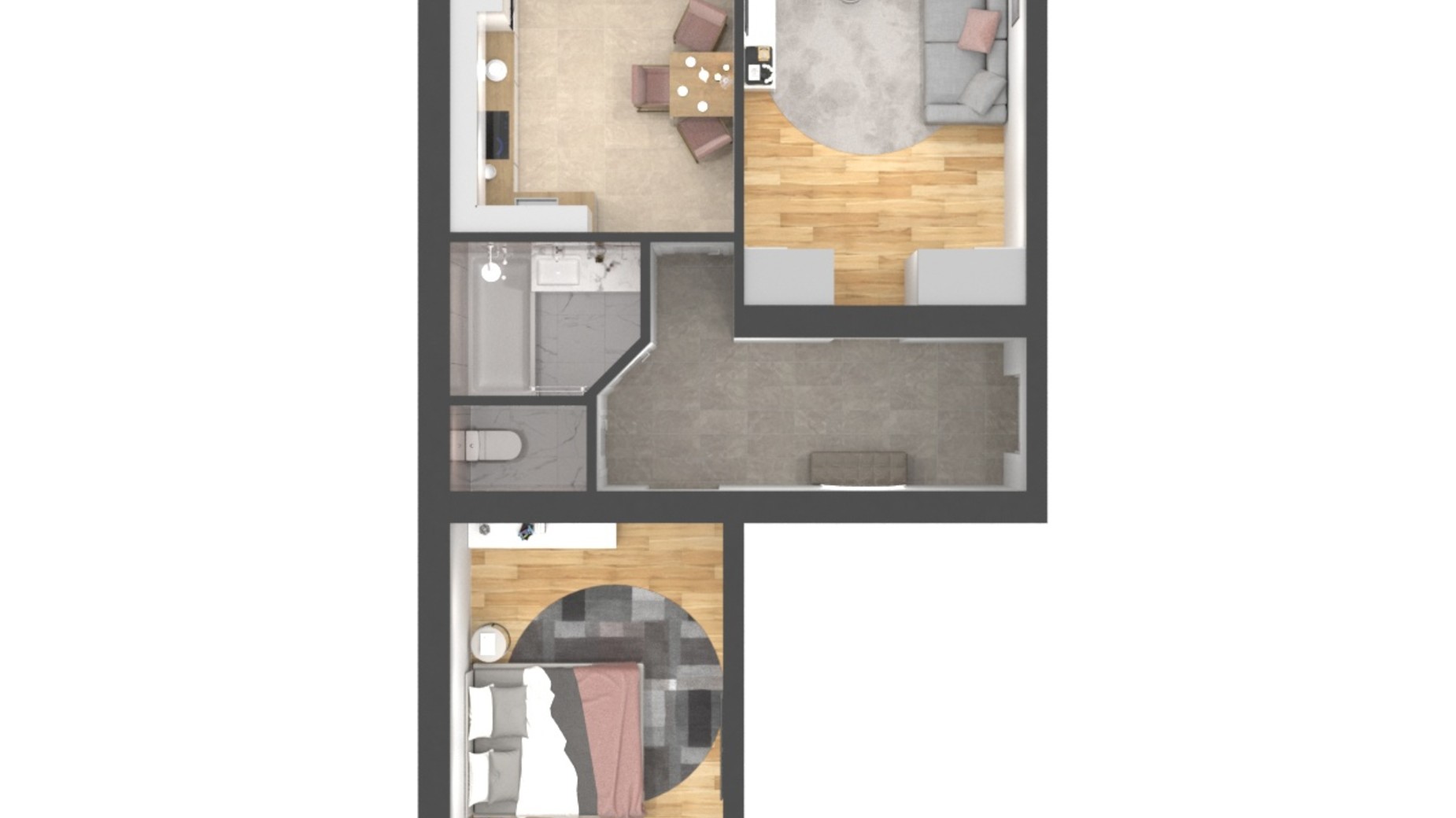 Планування 2-кімнатної квартири в ЖК Grand Липини 69.7 м², фото 434483