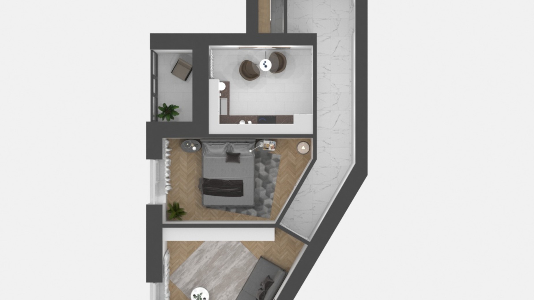 Планировка 2-комнатной квартиры в ЖК Grand Липины 56.6 м², фото 434491