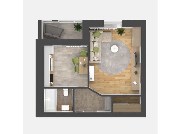 ЖК Grand Липины: планировка 1-комнатной квартиры 46 м²