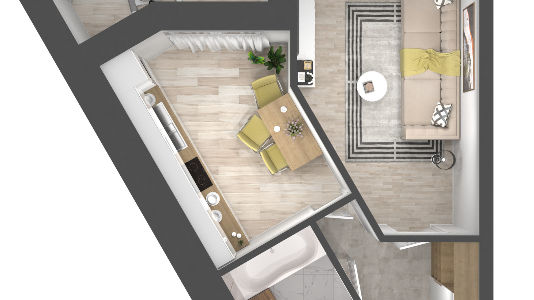 Планировка 1-комнатной квартиры в ЖК Grand Липины 38.9 м², фото 434506
