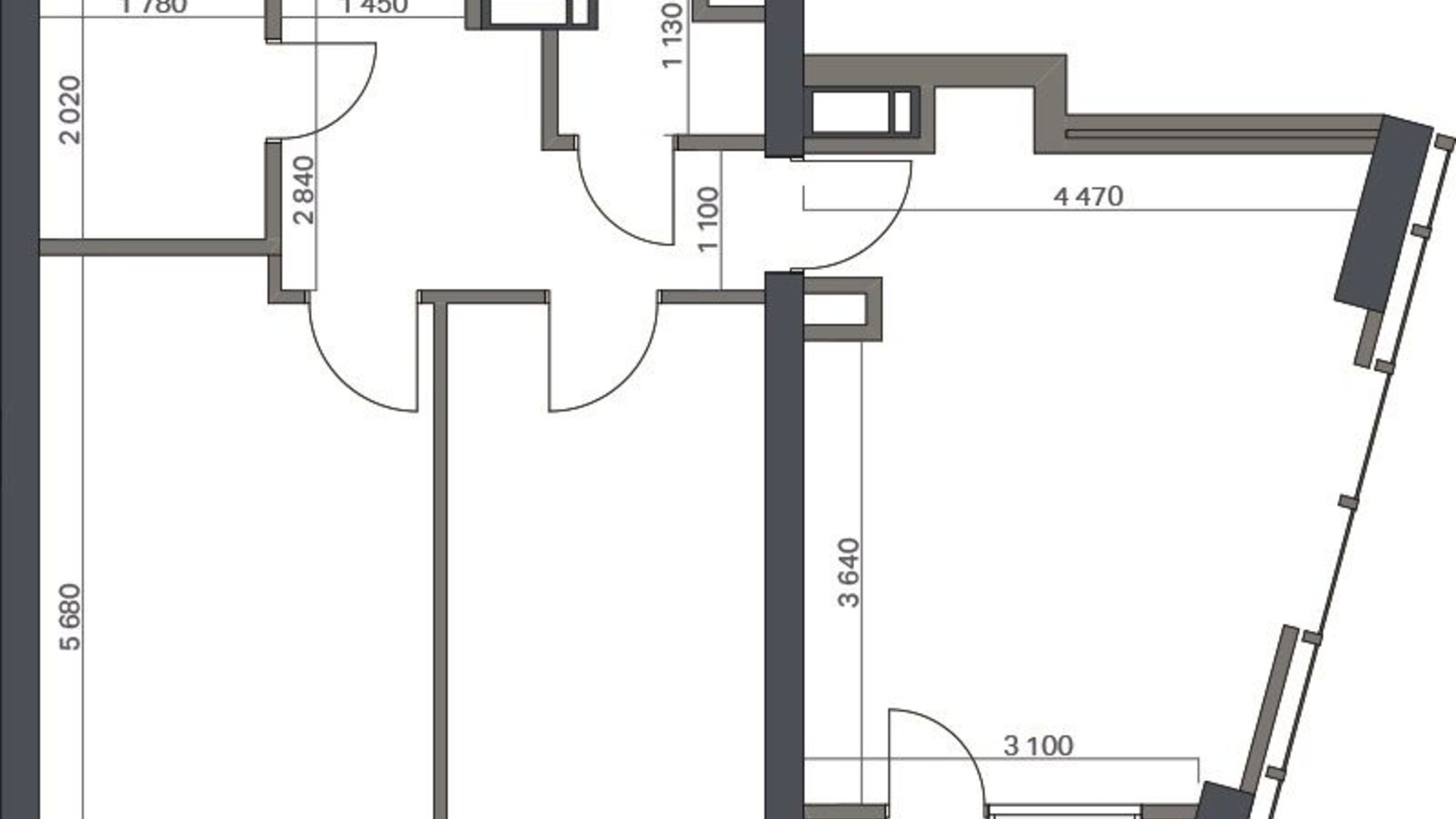 Планування 2-кімнатної квартири в ЖК Метрополіс 66.33 м², фото 434572