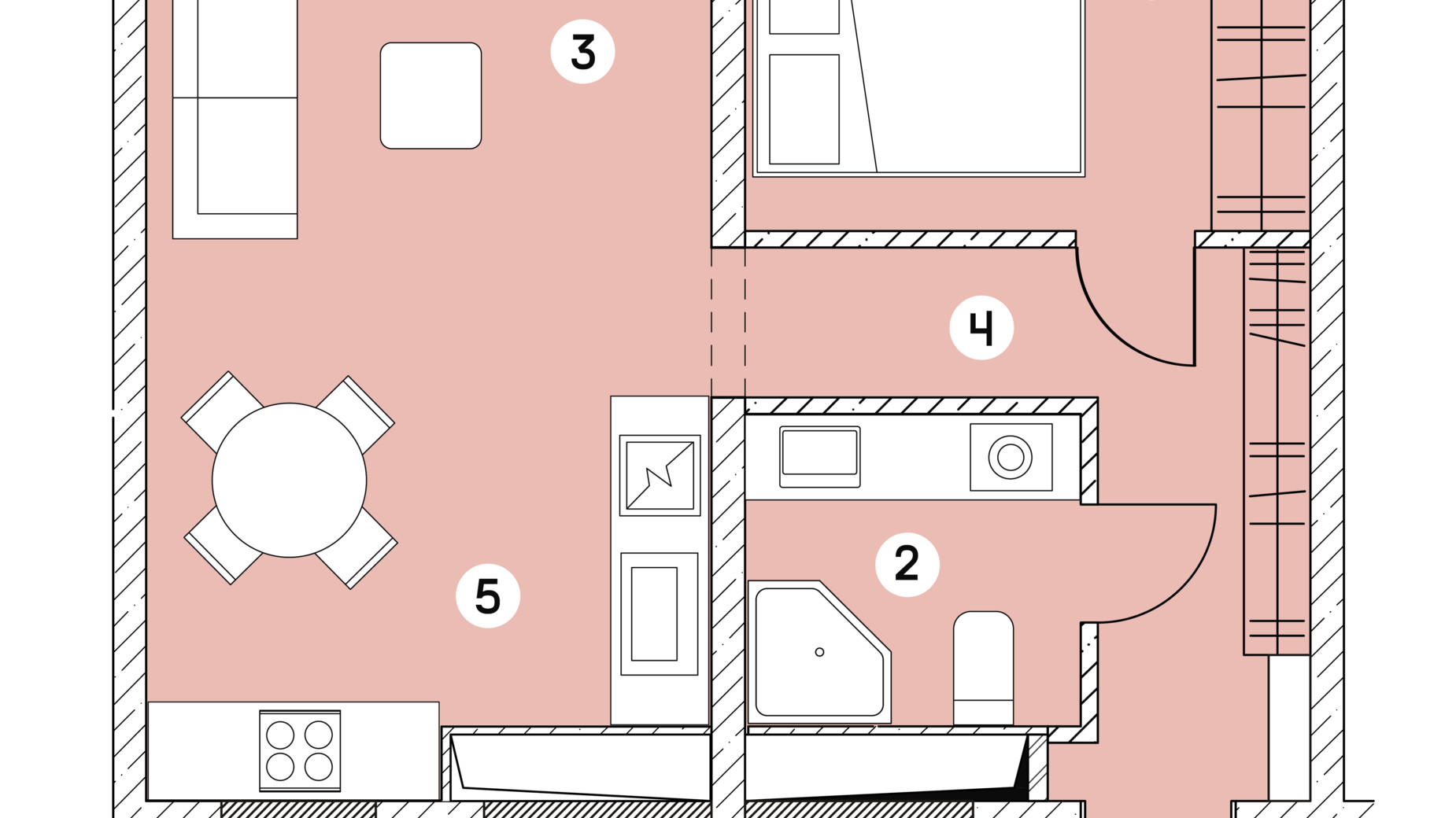 Планування 1-кімнатної квартири в ЖК Smart 37.22 м², фото 435175