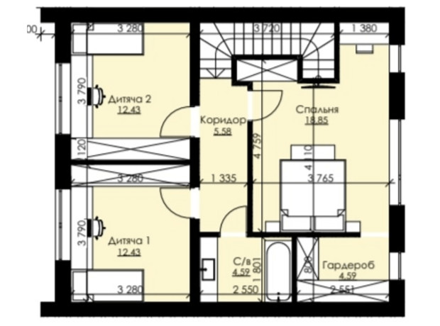 КМ Парковий: планування 3-кімнатної квартири 115 м²