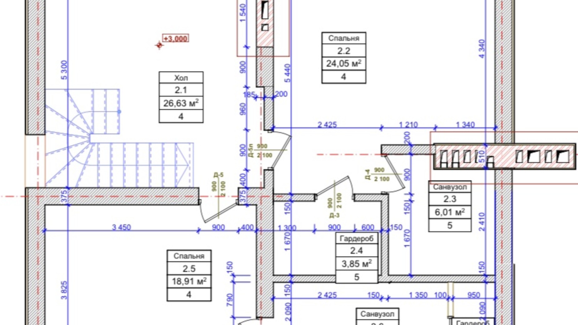 Планировка коттеджа в КГ Woodville Club 187 м², фото 437554