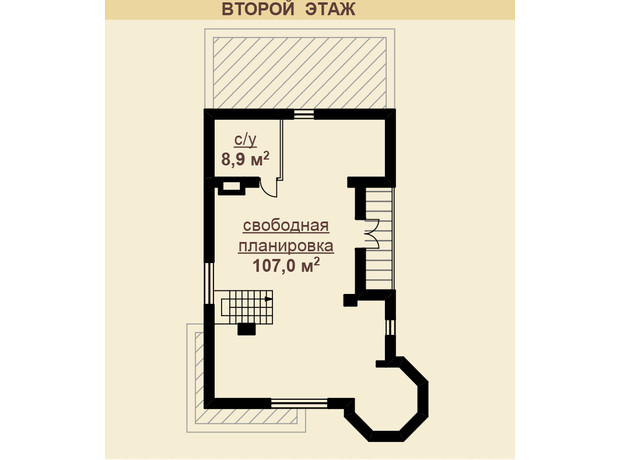 КМ Скіфський: планування 2-кімнатної квартири 185 м²