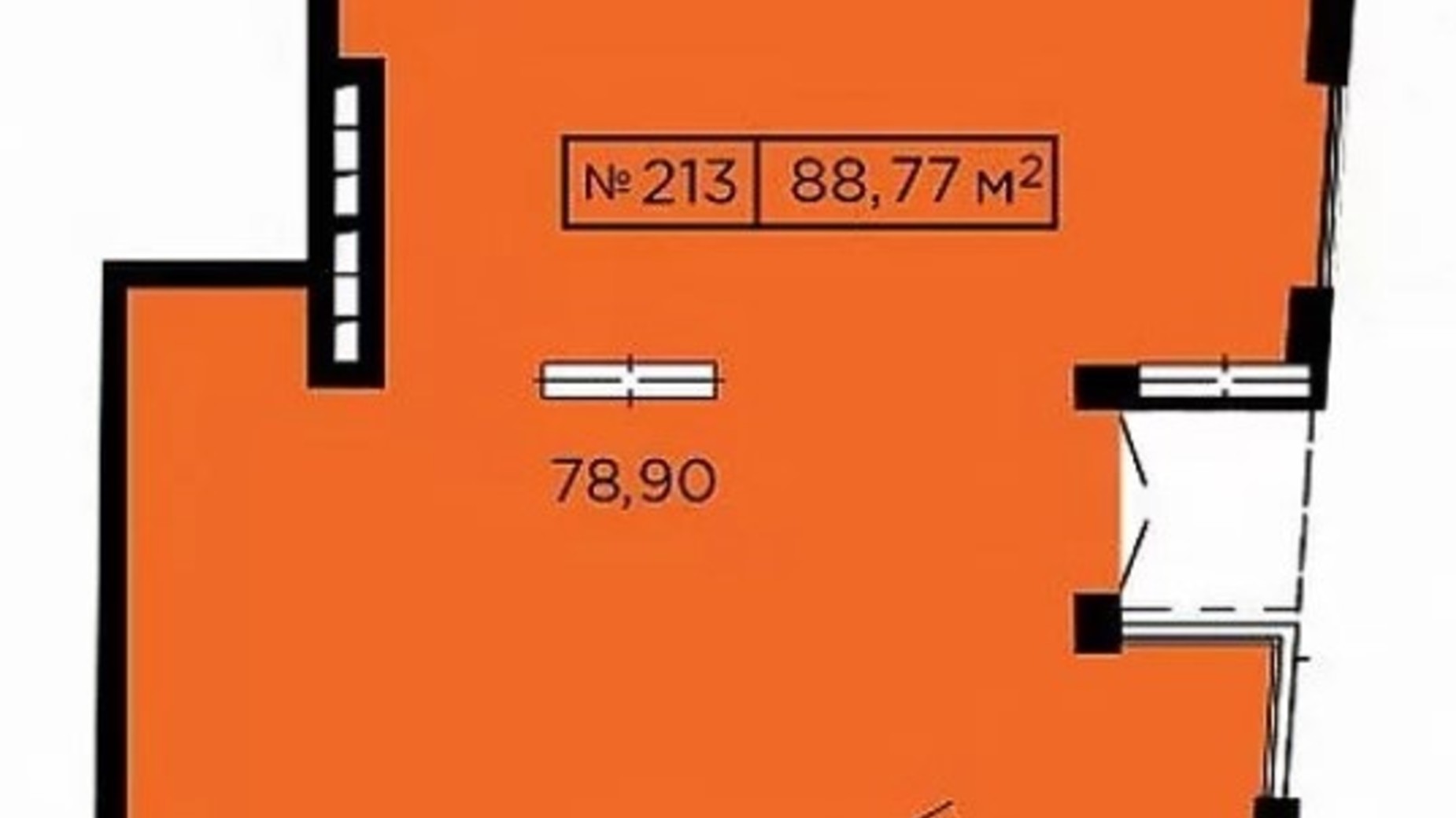 Планировка помещения в ЖК Щасливий 89.5 м², фото 438711