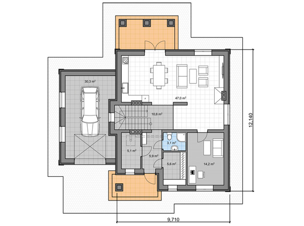 КМ Зарічний Гай: планування 3-кімнатної квартири 220 м²