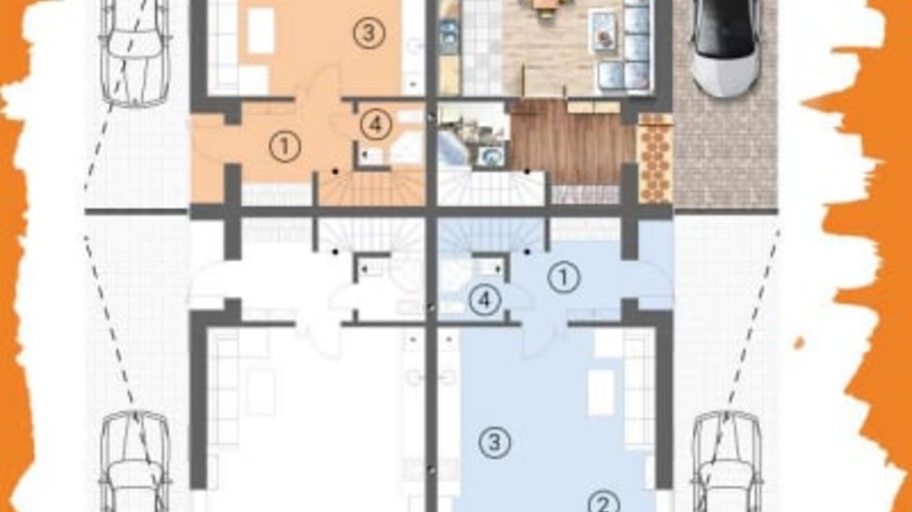 Планування квадрекса в Квадрохаус Гостомель Residence 89.97 м², фото 439137