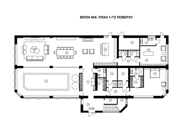 КМ Kozyn Seven Club: планування 5-кімнатної квартири 690 м²