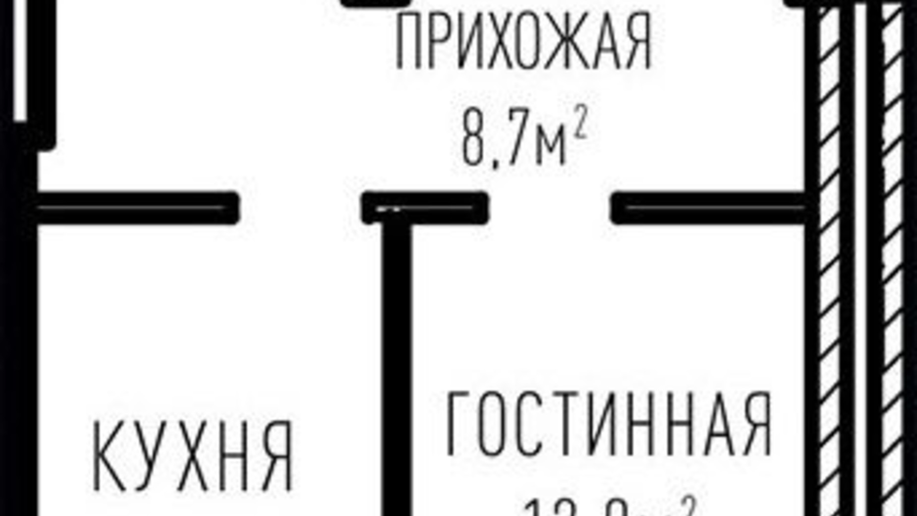 Планування 1-кімнатної квартири в ЖК Лондон Парк 37 м², фото 439320