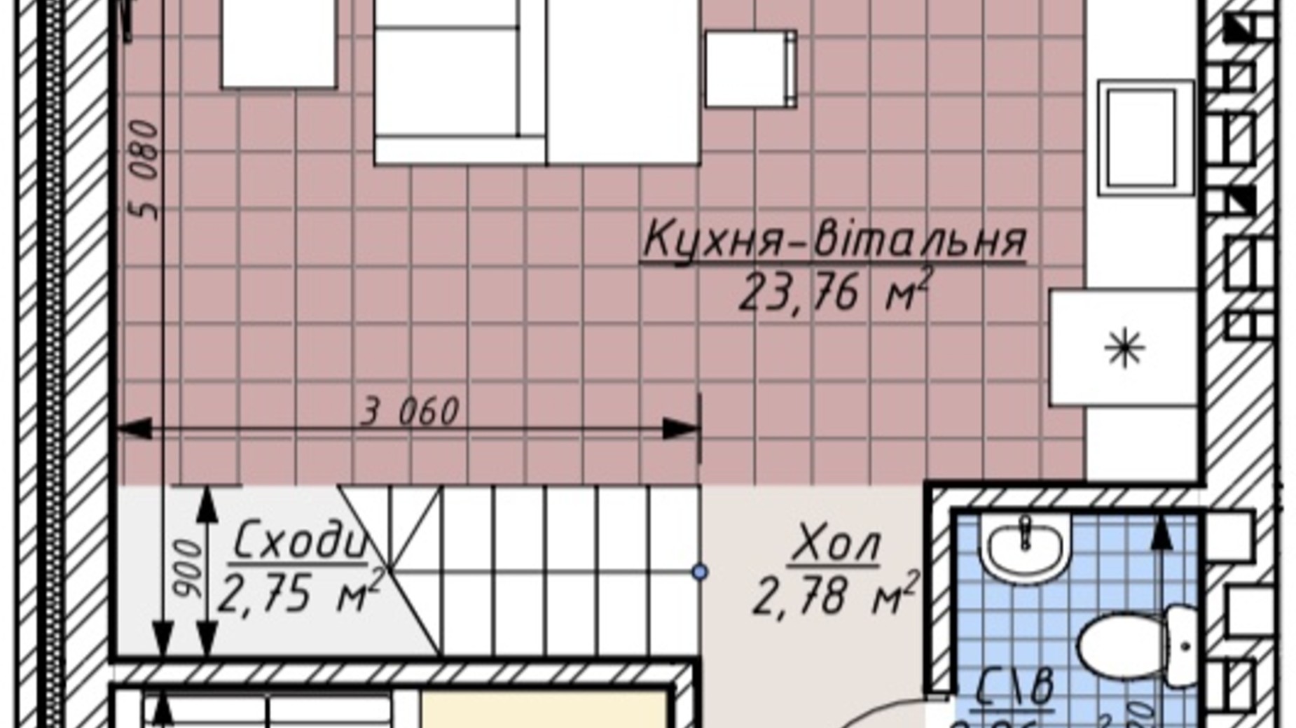 Планировка таунхауса в Таунхаус Vorzel Eco Park 100 м², фото 439332