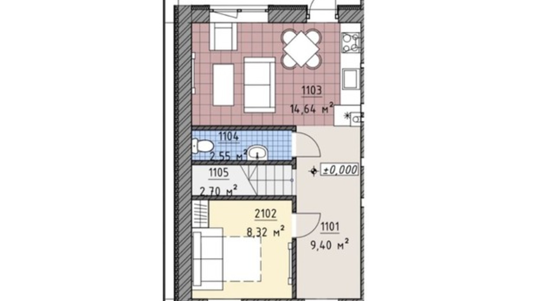 Планировка таунхауса в Таунхаус Family Residence 82 м², фото 440541