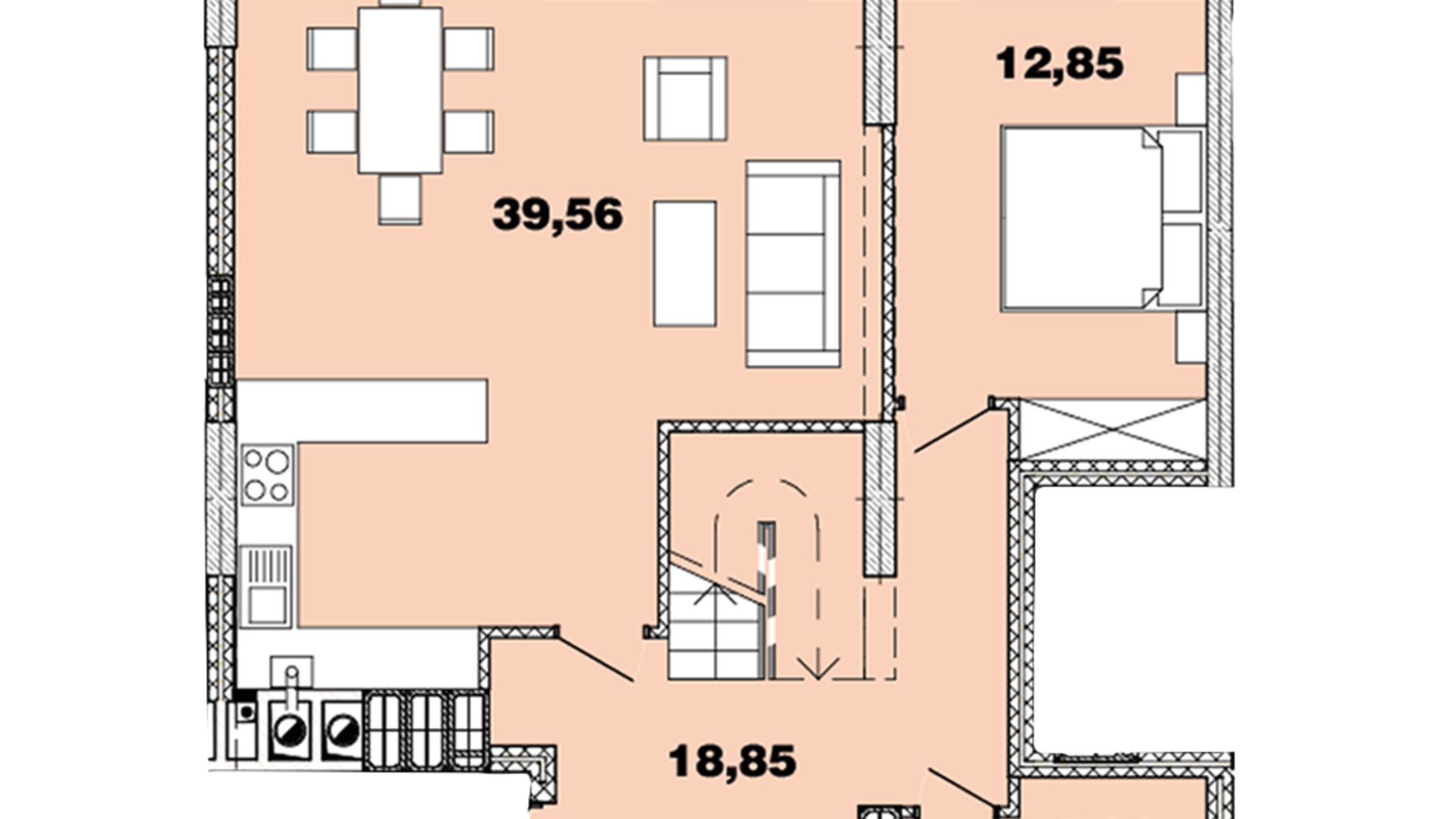 Планировка много­уровневой квартиры в ЖК Crystal  Avenue 146.14 м², фото 440722