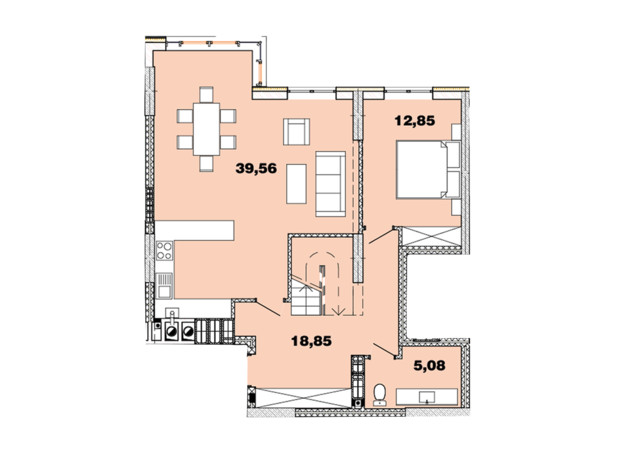 ЖК Crystal Avenue: планування 4-кімнатної квартири 146.14 м²