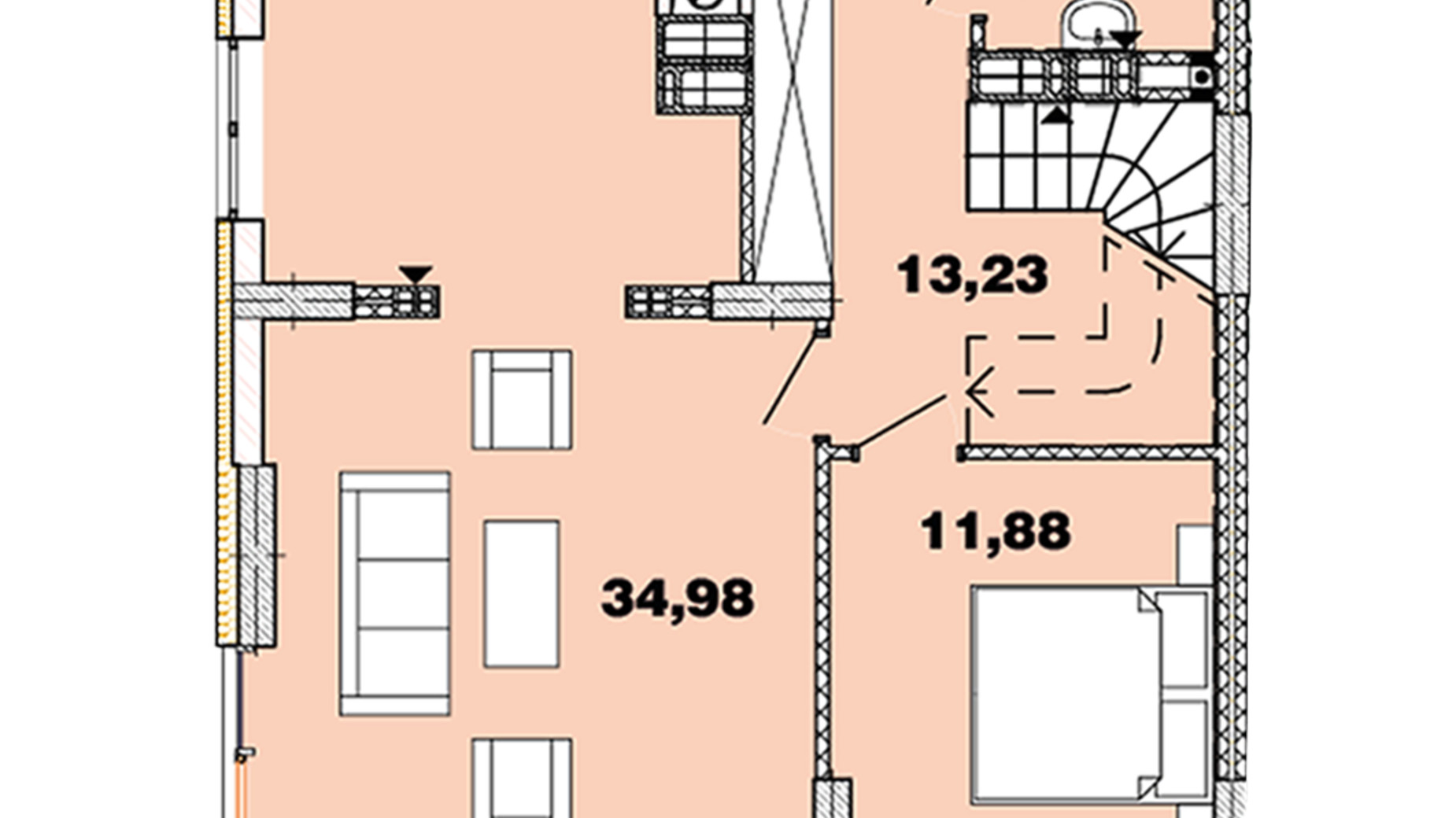 Планировка много­уровневой квартиры в ЖК Crystal  Avenue 127.92 м², фото 440723