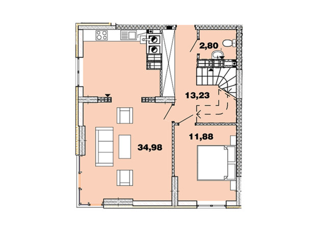 ЖК Crystal Avenue: планування 3-кімнатної квартири 127.92 м²