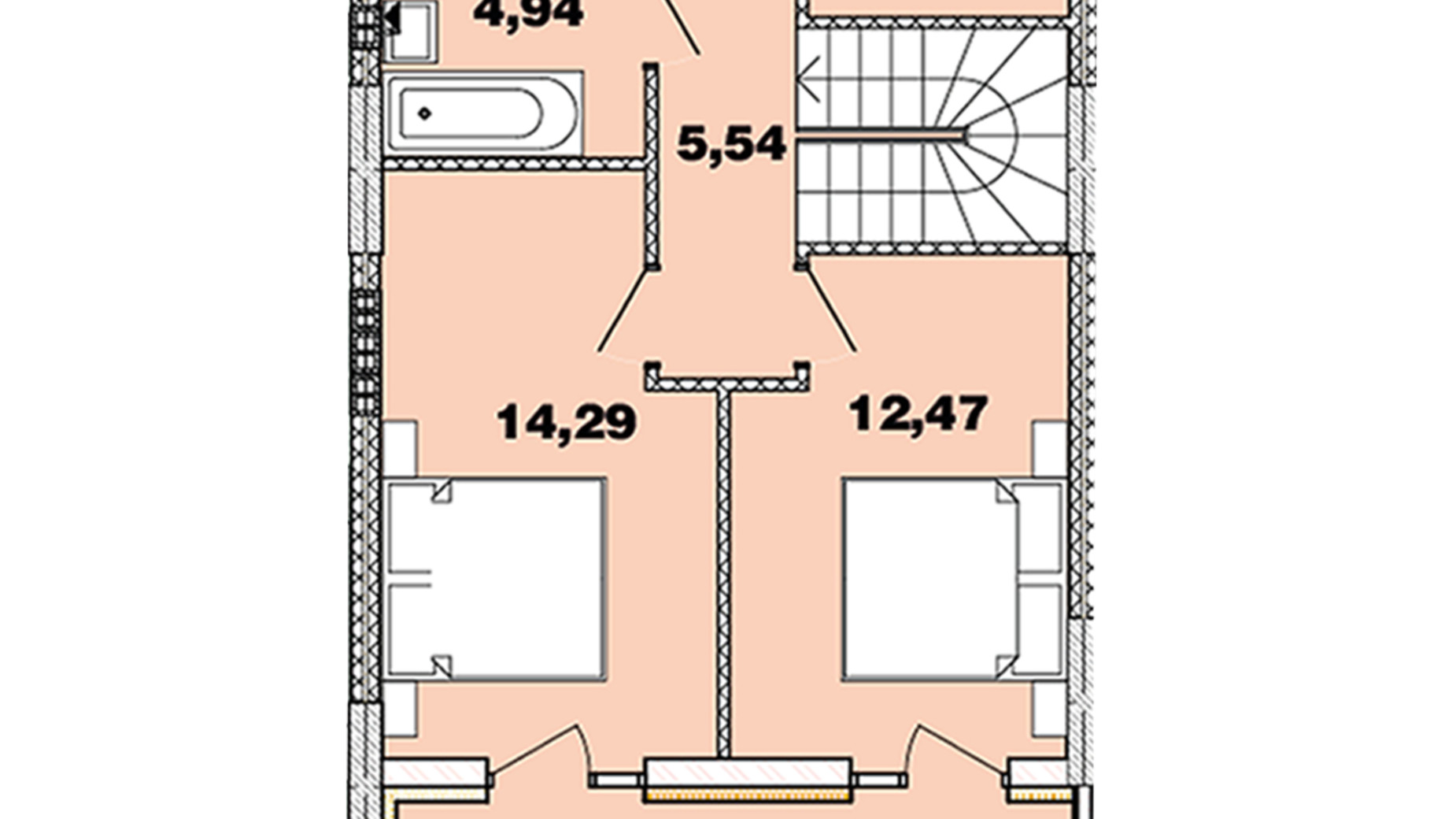 Планування багато­рівневої квартири в ЖК Crystal Avenue 93.53 м², фото 440733