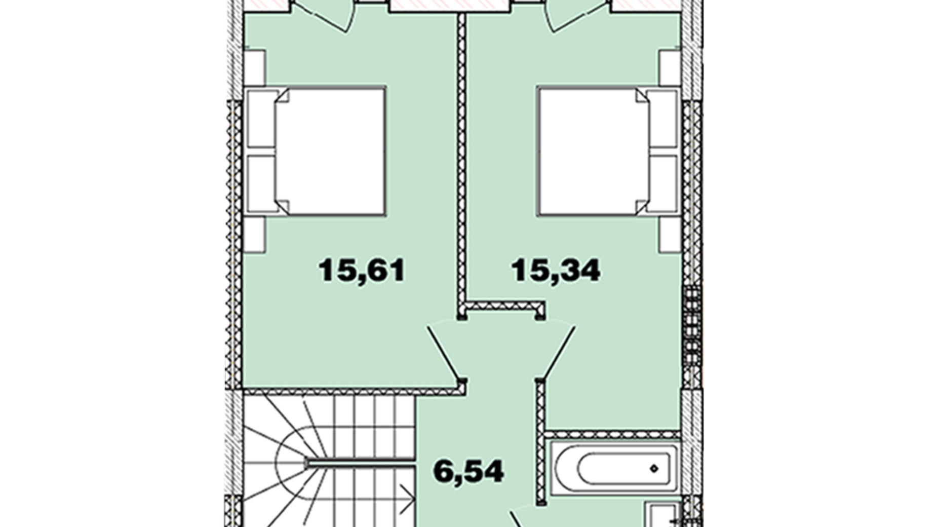 Планировка много­уровневой квартиры в ЖК Crystal  Avenue 98.74 м², фото 440735