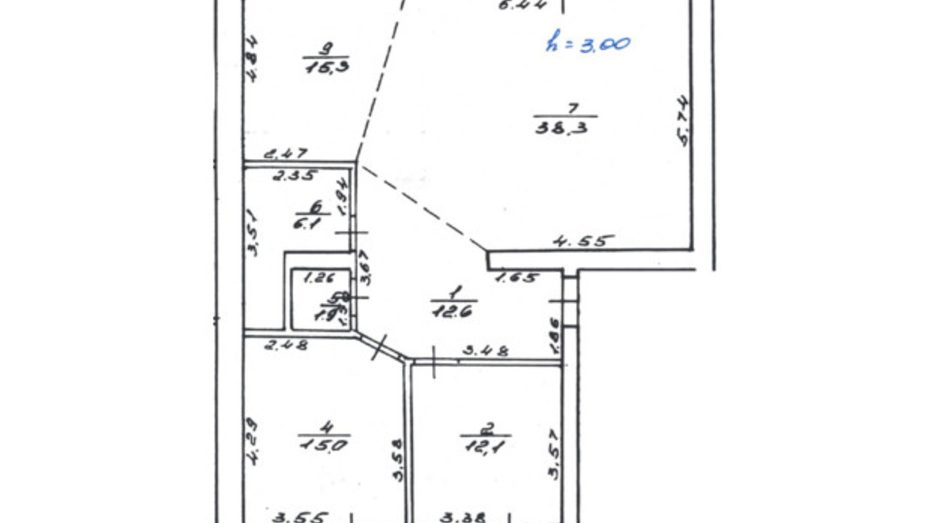 Планування 3-кімнатної квартири в ЖК по вул. Ярославенка, 36 97 м², фото 441556