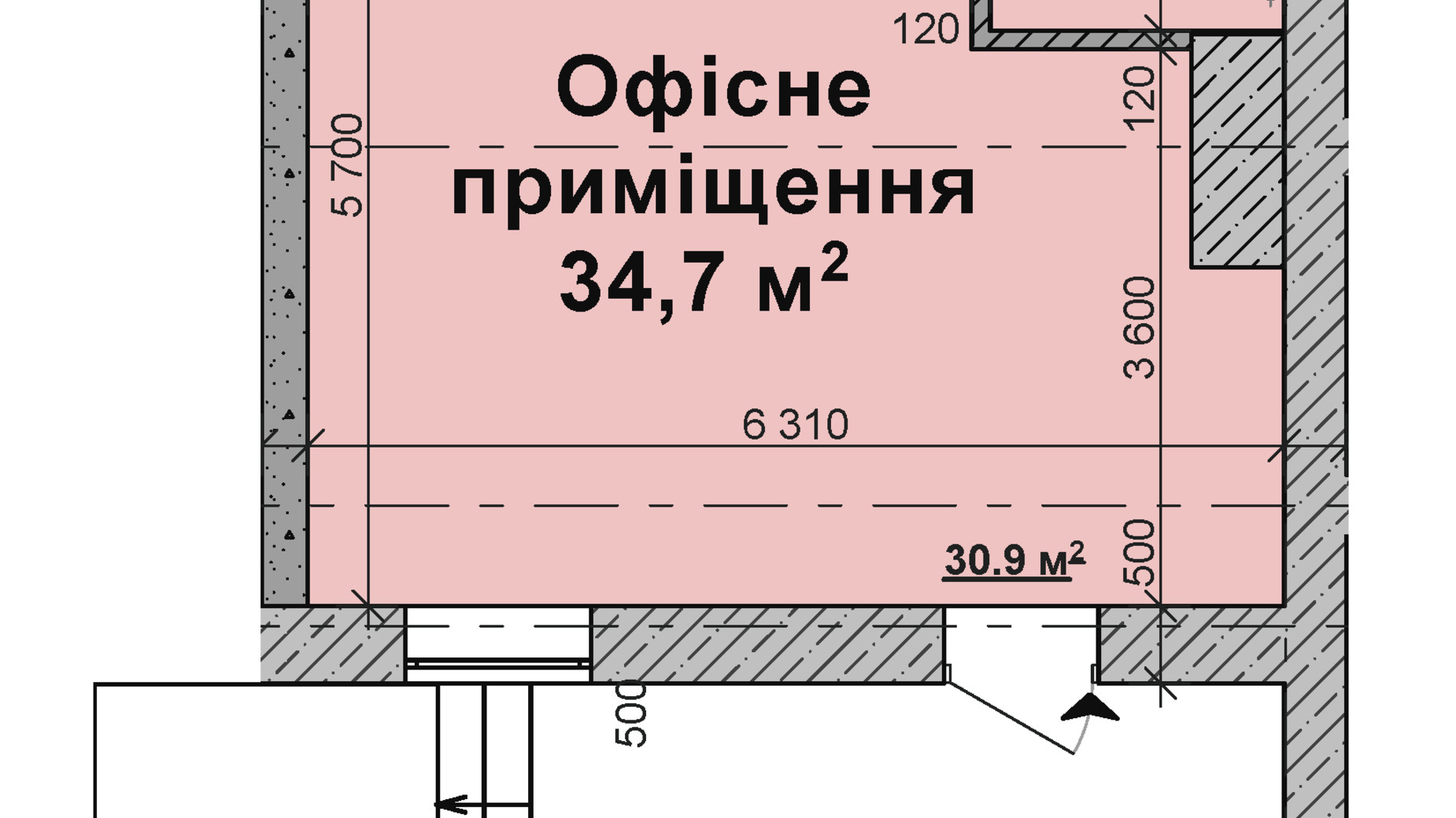 Планування приміщення в ЖК Vilar 34.7 м², фото 442338