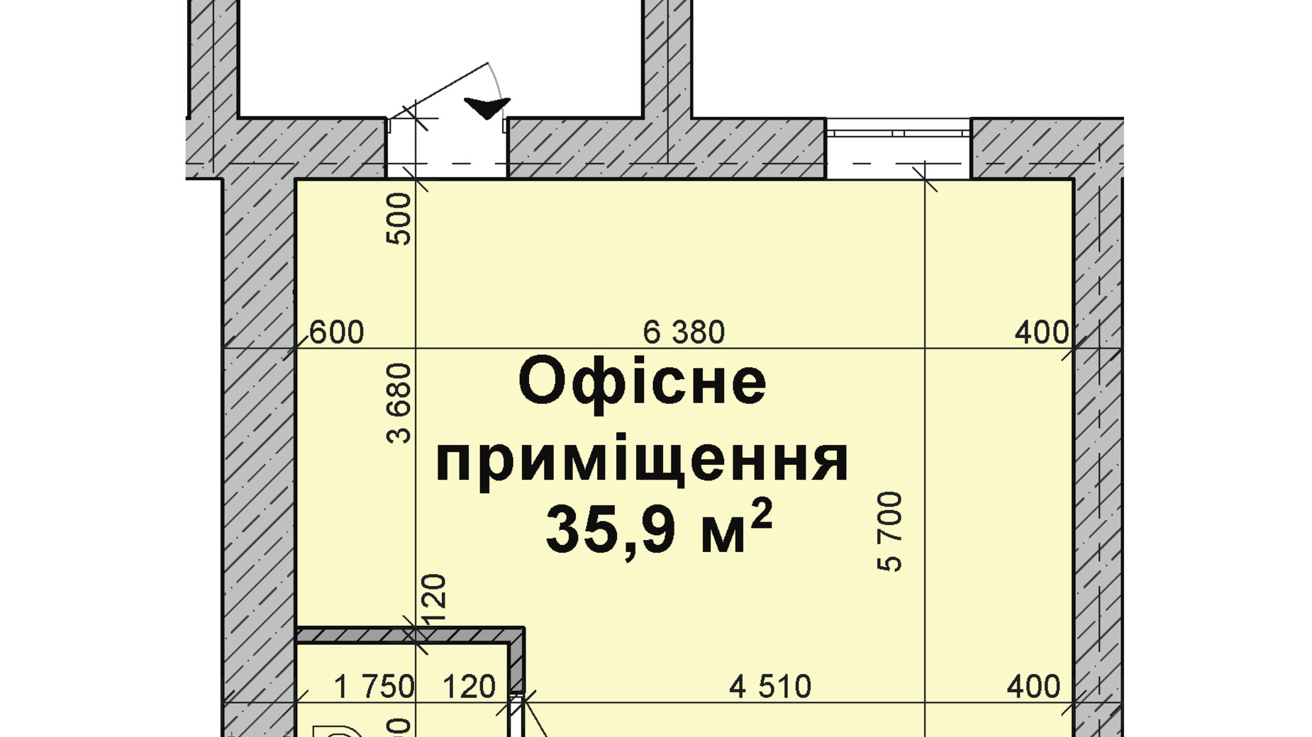 Планировка помещения в ЖК Vilar 35.9 м², фото 442339