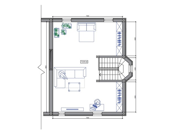 КГ Фонтан: планировка 4-комнатной квартиры 220 м²