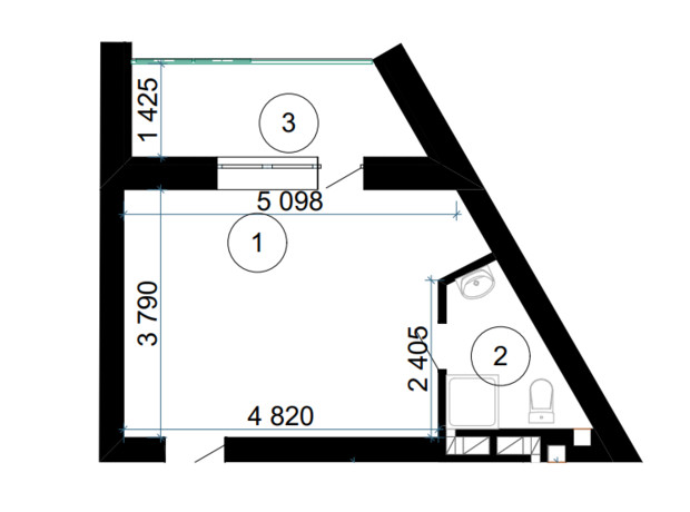 ЖК Сырецкий Парк: планировка 1-комнатной квартиры 29 м²