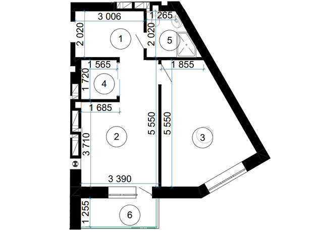 ЖК Сырецкий Парк: планировка 1-комнатной квартиры 49.4 м²