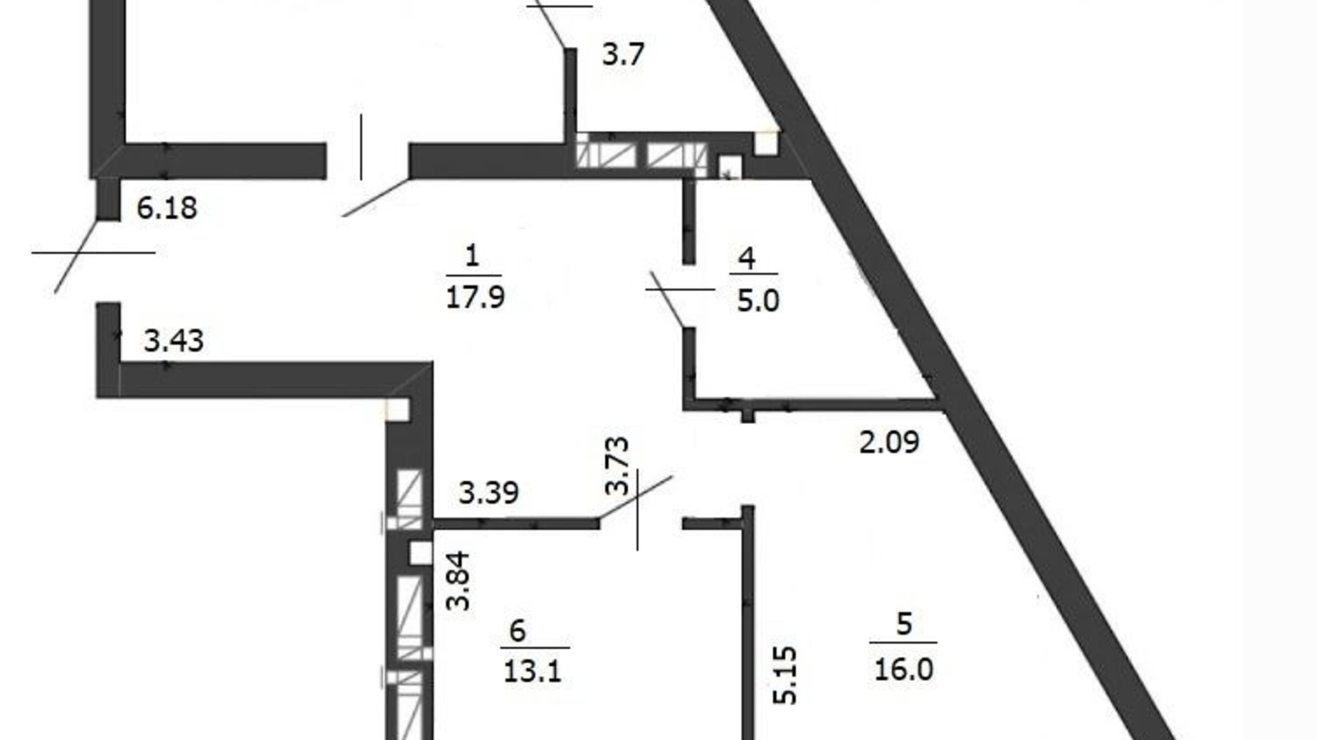 Планування 2-кімнатної квартири в ЖК Сирецький Парк 81.6 м², фото 445793