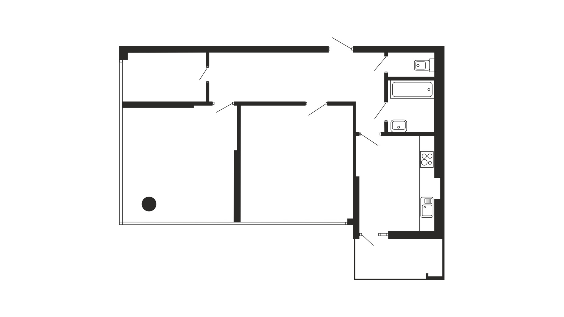 Планировка 2-комнатной квартиры в ЖК Национальный 80.56 м², фото 447398