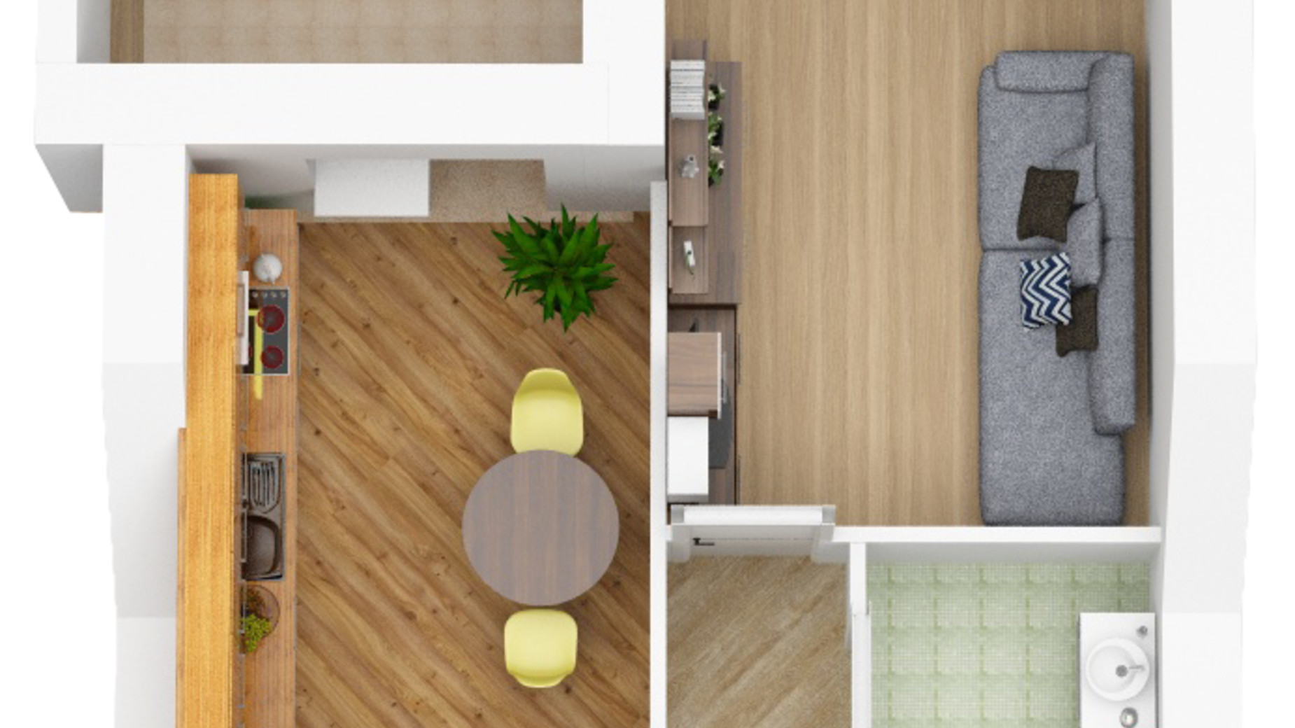 Планировка 1-комнатной квартиры в ЖК Золотая подкова 47.43 м², фото 44784